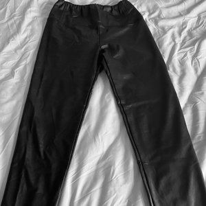 High Waisted Faux Leather Black Leggings